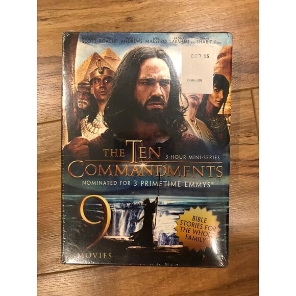 The Ten Commandments 3-Hr Mini-Series 9-Movie Bible Story Collection DVD Set NEW - Picture 1 of 3
